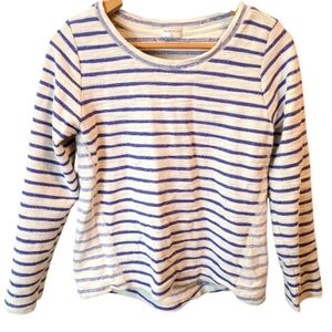 Melrose Chic Women's Strip Long Sleeve Pullover Top 100% Cotton